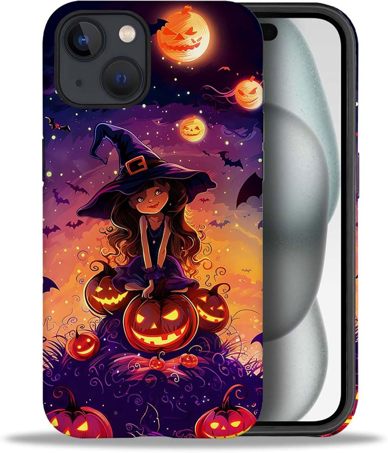 case Compatible with iPhone 13, Dark Blue Steed and Cactus Mix Two Layers of Protective Hard Shell Clear Design and dust-Proof. Suitable for iPhone 13