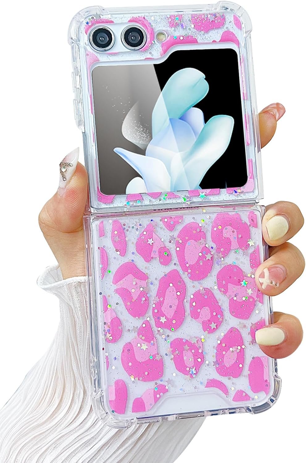 Compatible with Galaxy Flip 6 Case Women Girls Flexible TPU Sequin Sparkle Glitter Shockproof Protective Phone Cover for Galaxy Z Flip 6 (Shell Colorful)