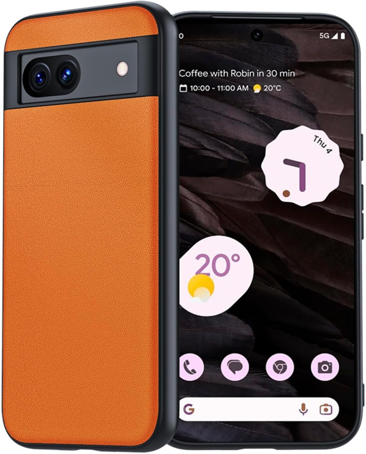 for Pixel 8A Case,Anti-Fall TPU Soft Shell,Mixed Leather Non-Slip case,for Google Pixel 8A Ultrathin Cell Phone Protective Cover (Black)