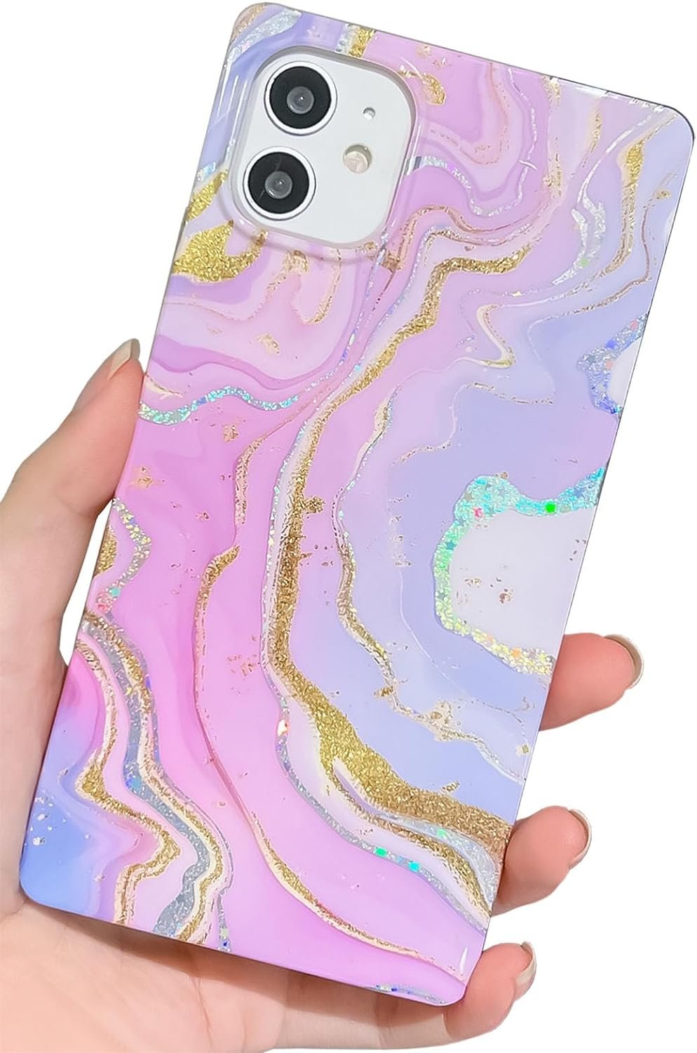 Pearl Pattern Compatible with iPhone 11 Rectangle Edge Case, Slim Soft TPU Silicone Protective Bumper Cases Cover(Pink Pearl,11)