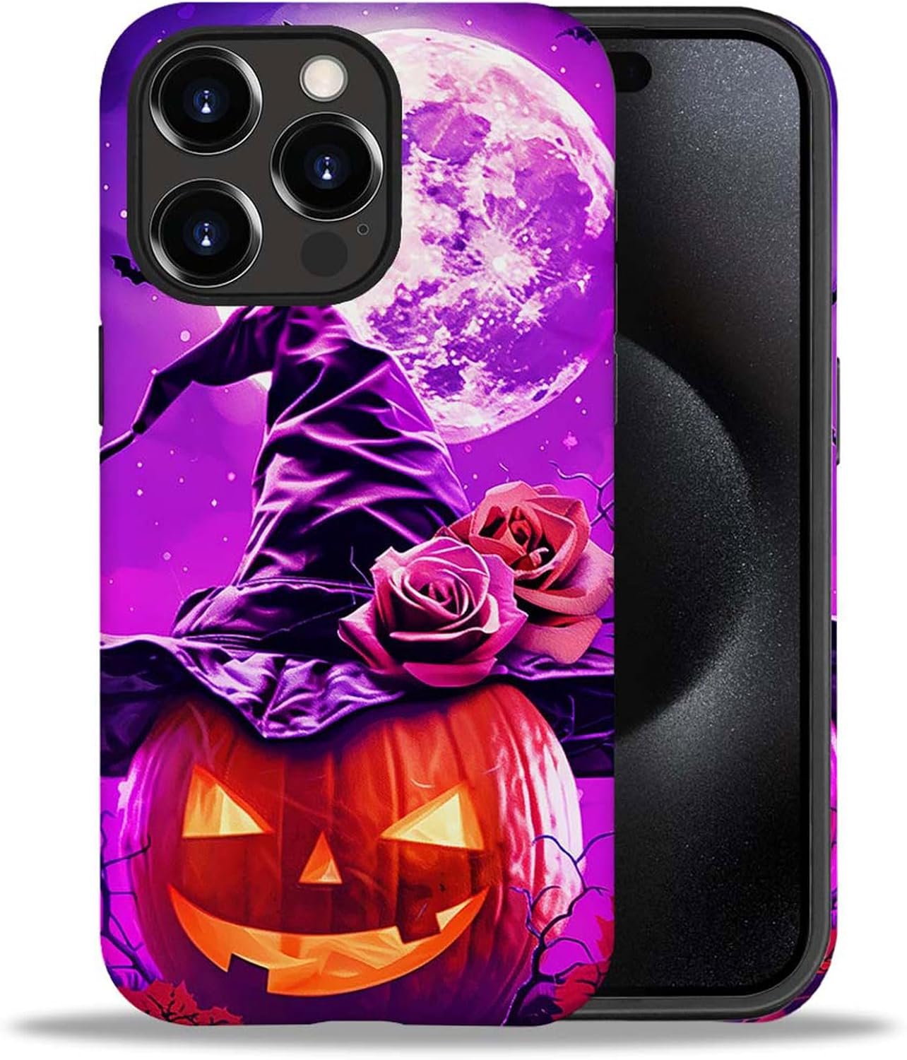 case Compatible with iPhone 13, Dark Blue Steed and Cactus Mix Two Layers of Protective Hard Shell Clear Design and dust-Proof. Suitable for iPhone 13