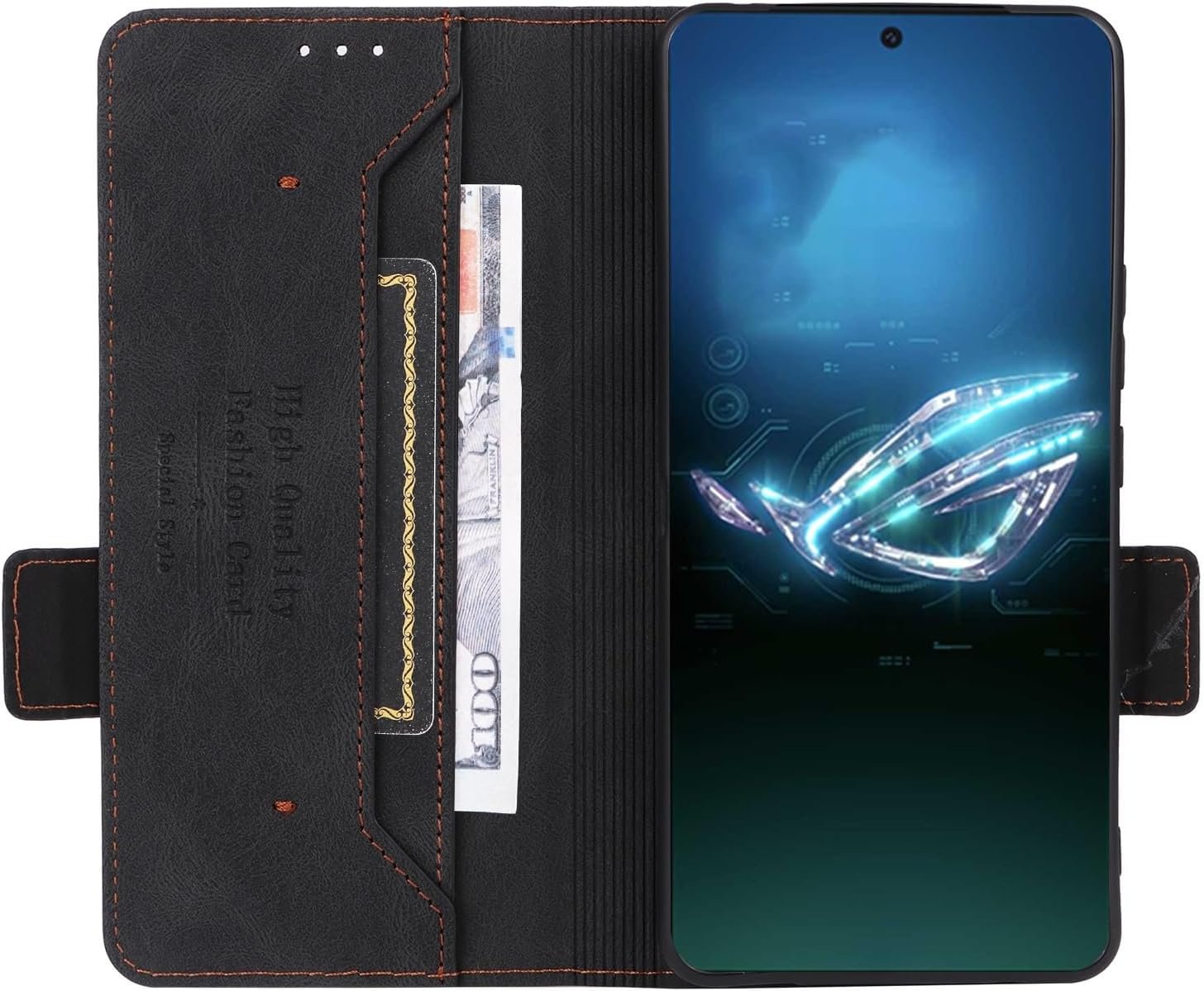 Cell Phone Flip Case Cover Compatible with Phone 8/ROG Phone 8 Pro Wallet Case,PU Leather Flip Folio Case with Card Holders [Shockproof TPU Inner Shell] Phone Cover, Magnetic Closure Protecti