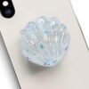 Cute Shell Shape Collapsible Expandable Stand Multi Functional Mobile Phone Grip & Kicktand（White）