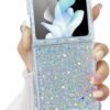Compatible with Galaxy Flip 6 Case Women Girls Flexible TPU Sequin Sparkle Glitter Shockproof Protective Phone Cover for Galaxy Z Flip 6 (Shell Colorful)
