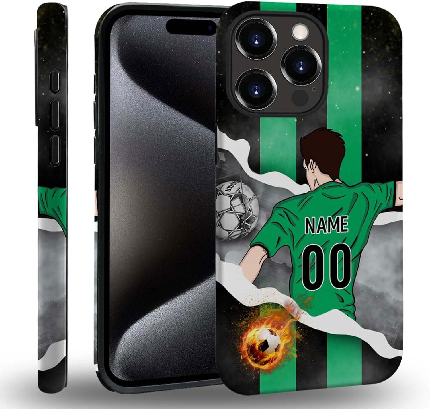 case Compatible with iPhone 13, Dark Blue Steed and Cactus Mix Two Layers of Protective Hard Shell Clear Design and dust-Proof. Suitable for iPhone 13