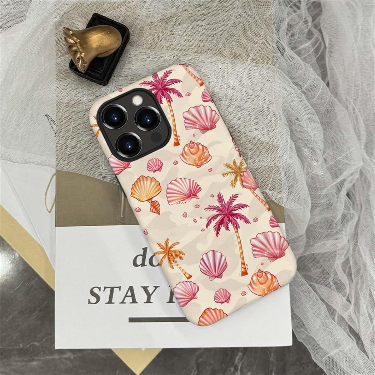 Case Compatible with iPhone 15 Pro Max Case,A Shell Shell by The Sea Full Pattern Plastic Soft TPU Case for iPhone 15 Pro Max Case,Double Protection Corner Case for iPhone 15 Pro Max 6.7-inch