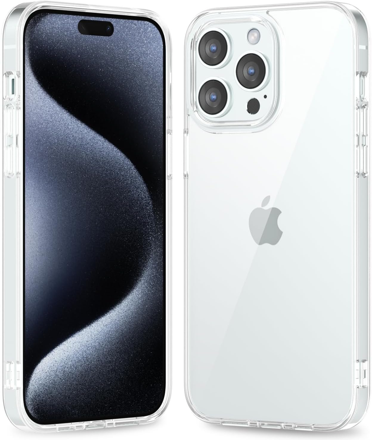 718nfKrcteL._AC_SL1500 Thin Slim Clear case for iPhone XR, Transparent Hybrid Hard Shell Plastic & Soft Silicone Rubber Bumper, Non-Yellow Acrylic Protective Lightweight Cover for Women, White