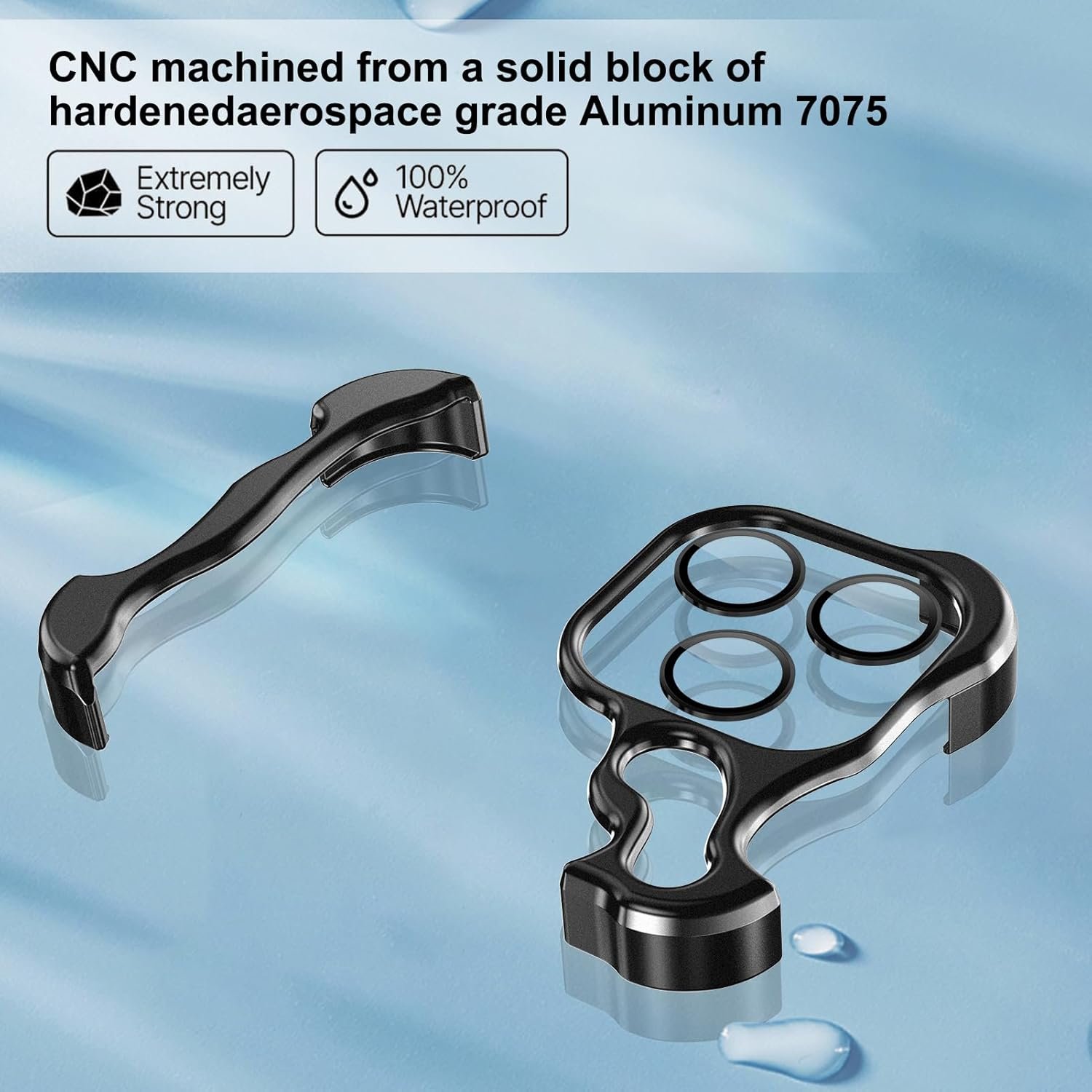 Phone Case for iPhone 14 Pro Phone Case Minimalist Protective Shock Absorption Aerospace Grade Aluminum Shells + Elastomer Inlays Easy Fit (Aluminum Metal Black)