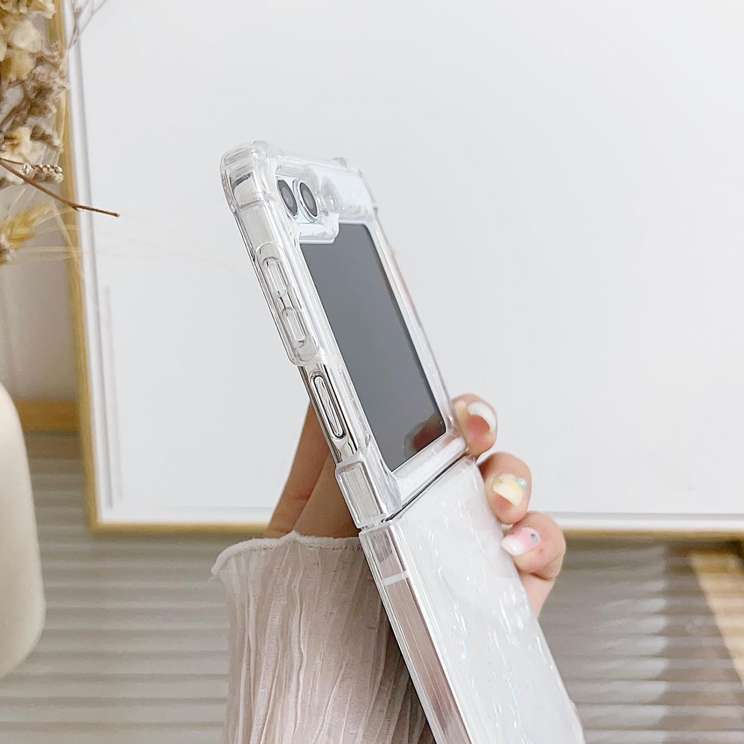 Compatible with Galaxy Flip 6 Case Women Girls Flexible TPU Sequin Sparkle Glitter Shockproof Protective Phone Cover for Galaxy Z Flip 6 (Shell Colorful)