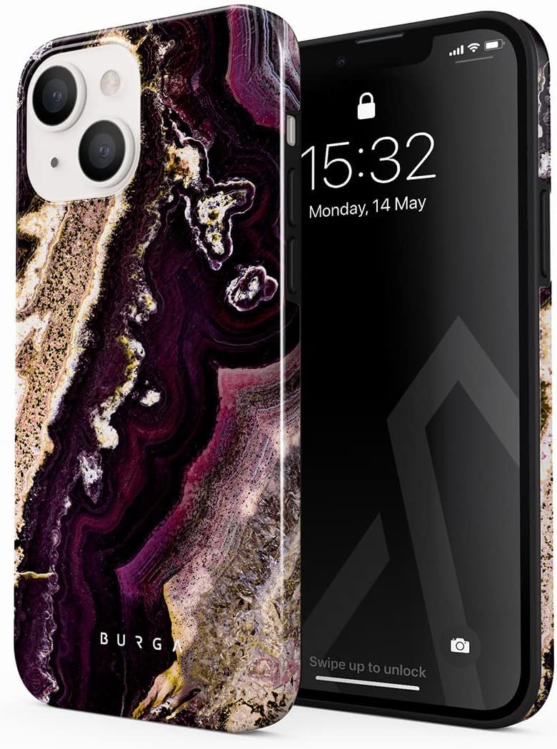 Phone Case Compatible with iPhone 14 Plus - Hybrid 2-Layer Hard Shell + Silicone Protective Case - Blue Hearts Love Kiss Amor - Scratch-Resistant Shockproof Cover