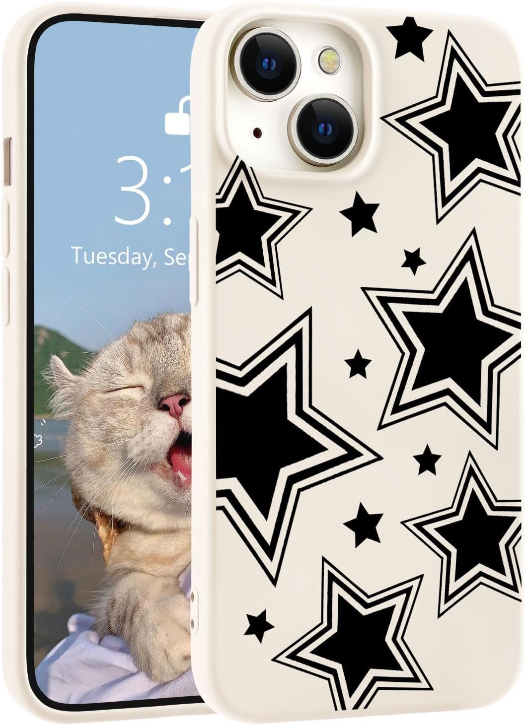 for iPhone 13 Case, Cute Kawaii Panda Pink Liquid Silicone Slim Fit Soft Gel Rubber Protective Phone Cover for Women Girls