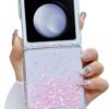 Compatible with Galaxy Flip 6 Case Women Girls Flexible TPU Sequin Sparkle Glitter Shockproof Protective Phone Cover for Galaxy Z Flip 6 (Shell Colorful)