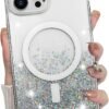 for iPhone 14 Pro Max Case, Sparkly Glitter Bling Back, Magnetic Support for Shockproof Case, Crystal and Clear High-Duty Protection for iPhone 14 Pro Max Case -Glitter Crystal