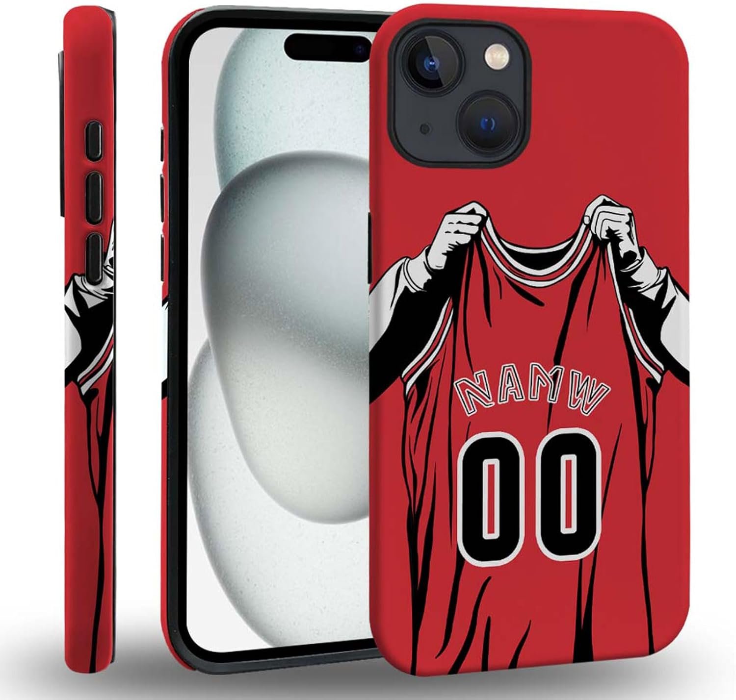 case Compatible with iPhone 13, Dark Blue Steed and Cactus Mix Two Layers of Protective Hard Shell Clear Design and dust-Proof. Suitable for iPhone 13