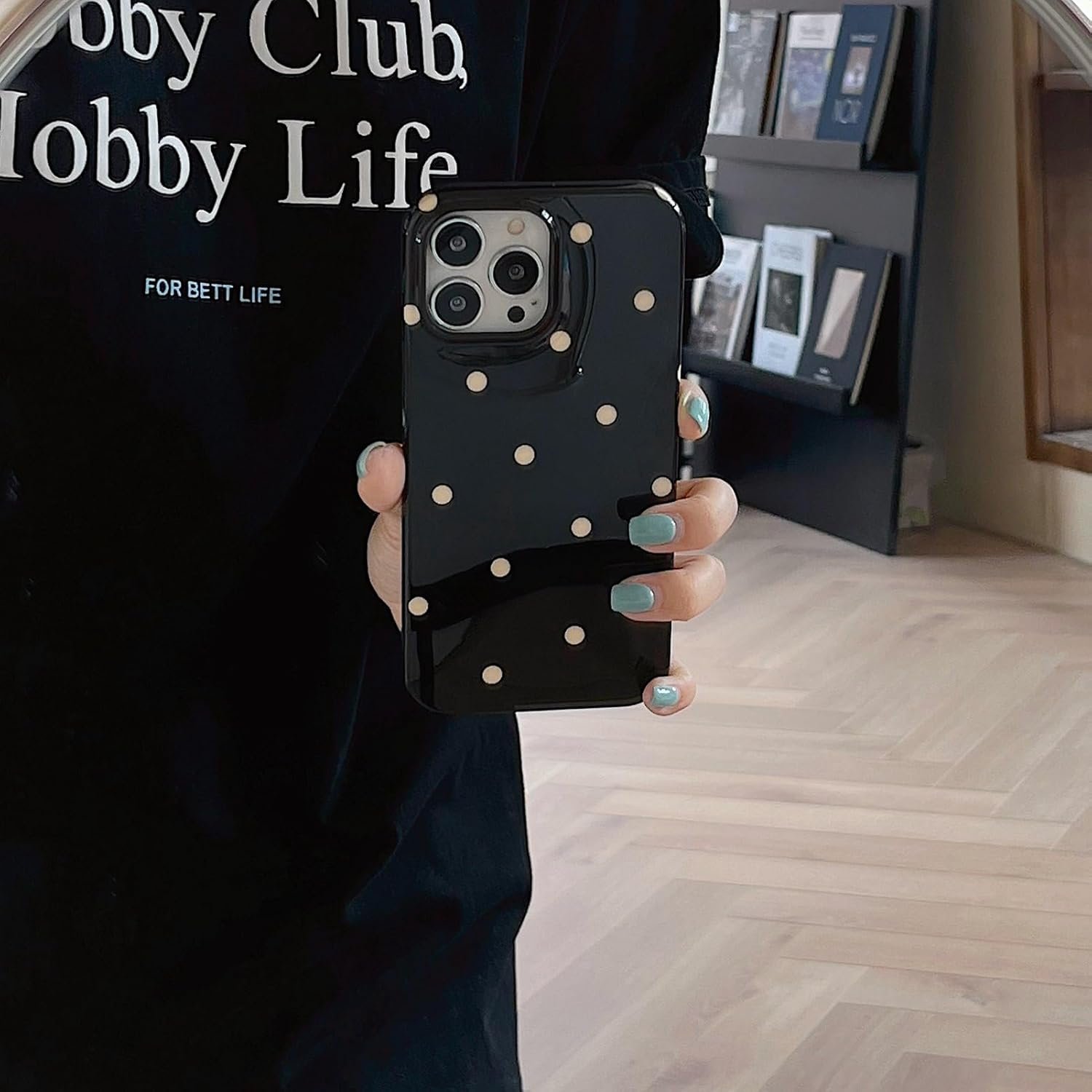 71HNcyJS7hL._AC_SL1500 Phone Case Compatible with iPhone 15 Pro Classic Trendy Stylish Pattern Slim Soft IMD Glossy Protective Girls Women Cover(iPhone 15pro 6.1inch,Black)