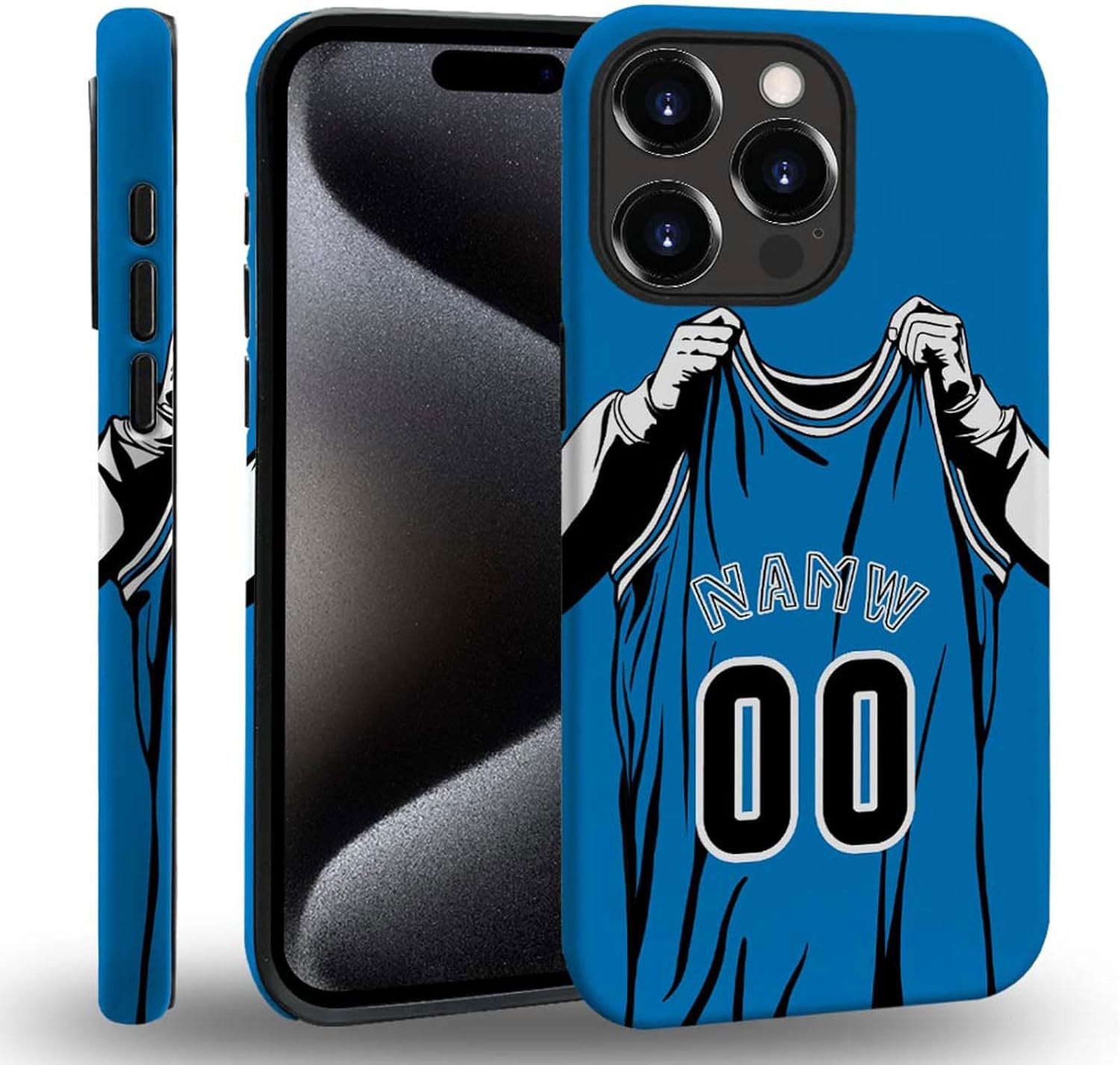 case Compatible with iPhone 13, Dark Blue Steed and Cactus Mix Two Layers of Protective Hard Shell Clear Design and dust-Proof. Suitable for iPhone 13