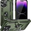 Innovatemee for iPhone 15 Case, Full Body Heavy Duty Rugged Shockproof Protective Phone Cover with Kickstand Military Grade Protection Shell for iPhone 15 Silver