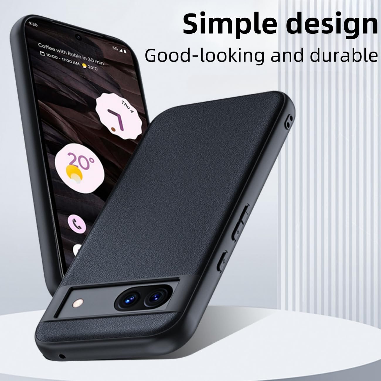 for Pixel 8A Case,Anti-Fall TPU Soft Shell,Mixed Leather Non-Slip case,for Google Pixel 8A Ultrathin Cell Phone Protective Cover (Black)