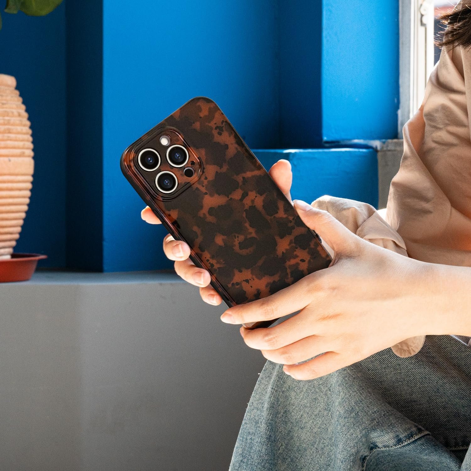 Phone Case for iPhone 13 Pro Max, Lightweight Tortoiseshell TPU Slim Phone Cover for Women, Drop Protection Shockproof Protective Phone Holder (for iPhone 13 Pro Max)