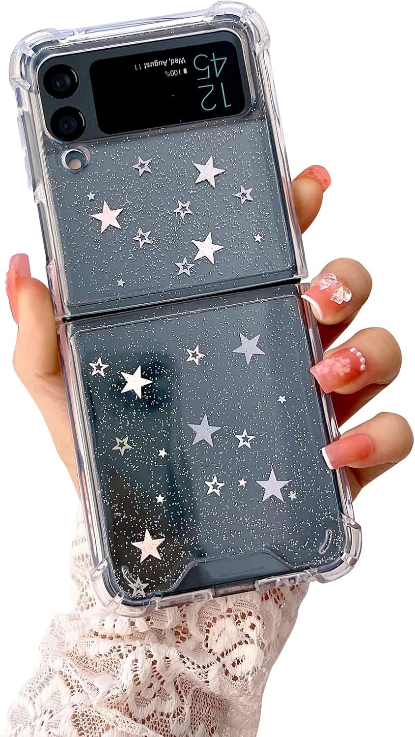 Compatible with Galaxy Flip 6 Case Women Girls Flexible TPU Sequin Sparkle Glitter Shockproof Protective Phone Cover for Galaxy Z Flip 6 (Shell Colorful)