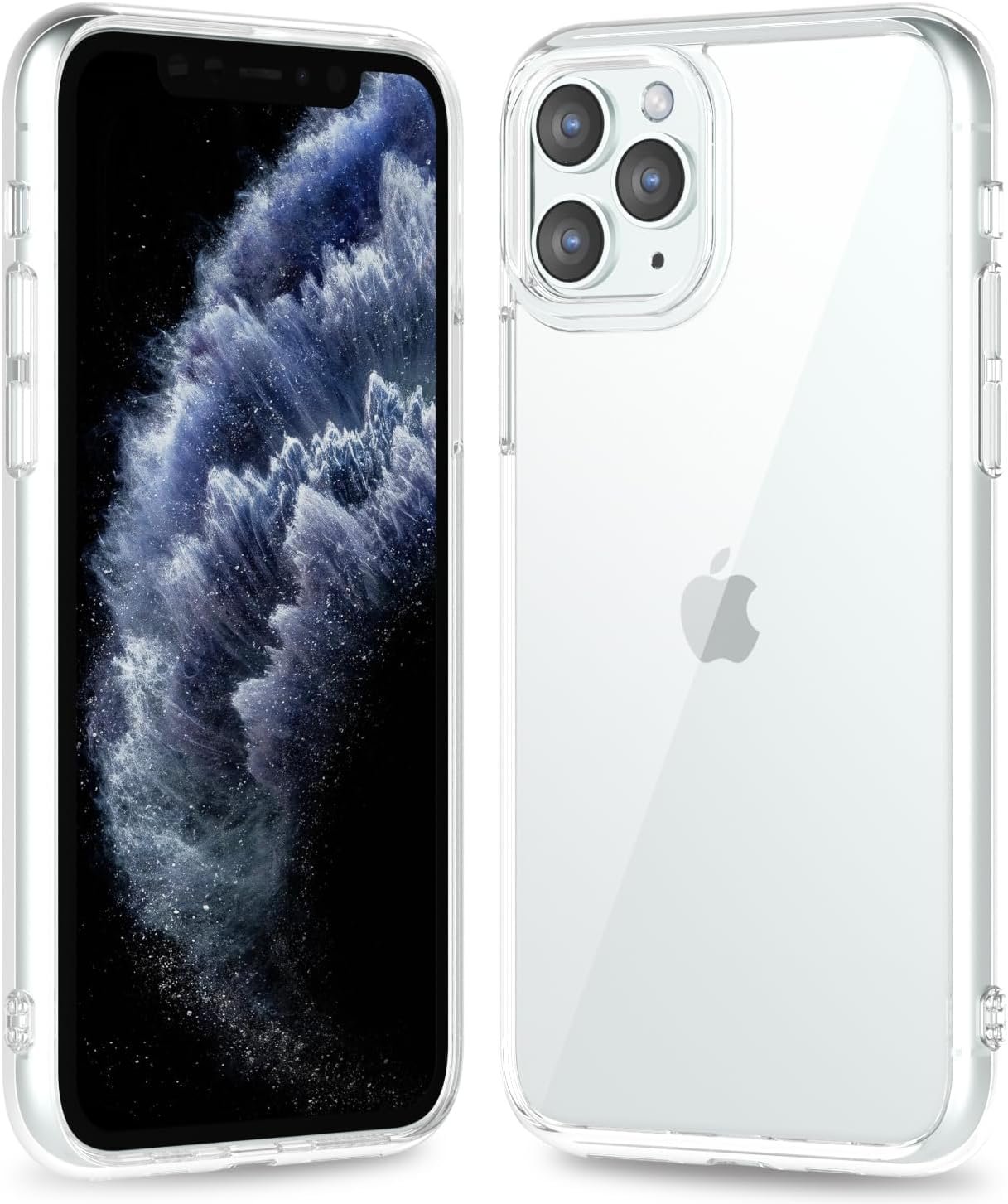 71OsMzbxxmL._AC_SL1500 Thin Slim Clear case for iPhone XR, Transparent Hybrid Hard Shell Plastic & Soft Silicone Rubber Bumper, Non-Yellow Acrylic Protective Lightweight Cover for Women, White