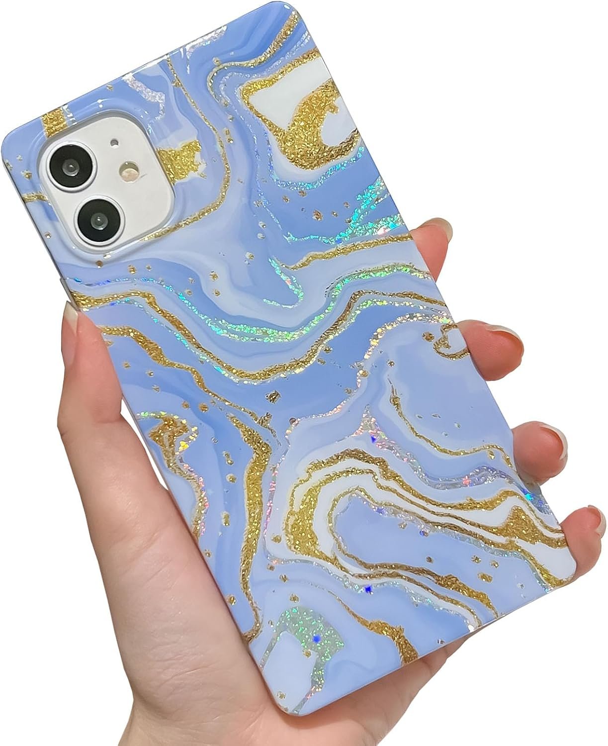 Pearl Pattern Compatible with iPhone 11 Rectangle Edge Case, Slim Soft TPU Silicone Protective Bumper Cases Cover(Pink Pearl,11)