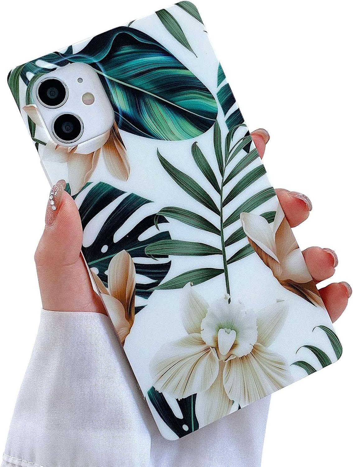 Pearl Pattern Compatible with iPhone 11 Rectangle Edge Case, Slim Soft TPU Silicone Protective Bumper Cases Cover(Pink Pearl,11)