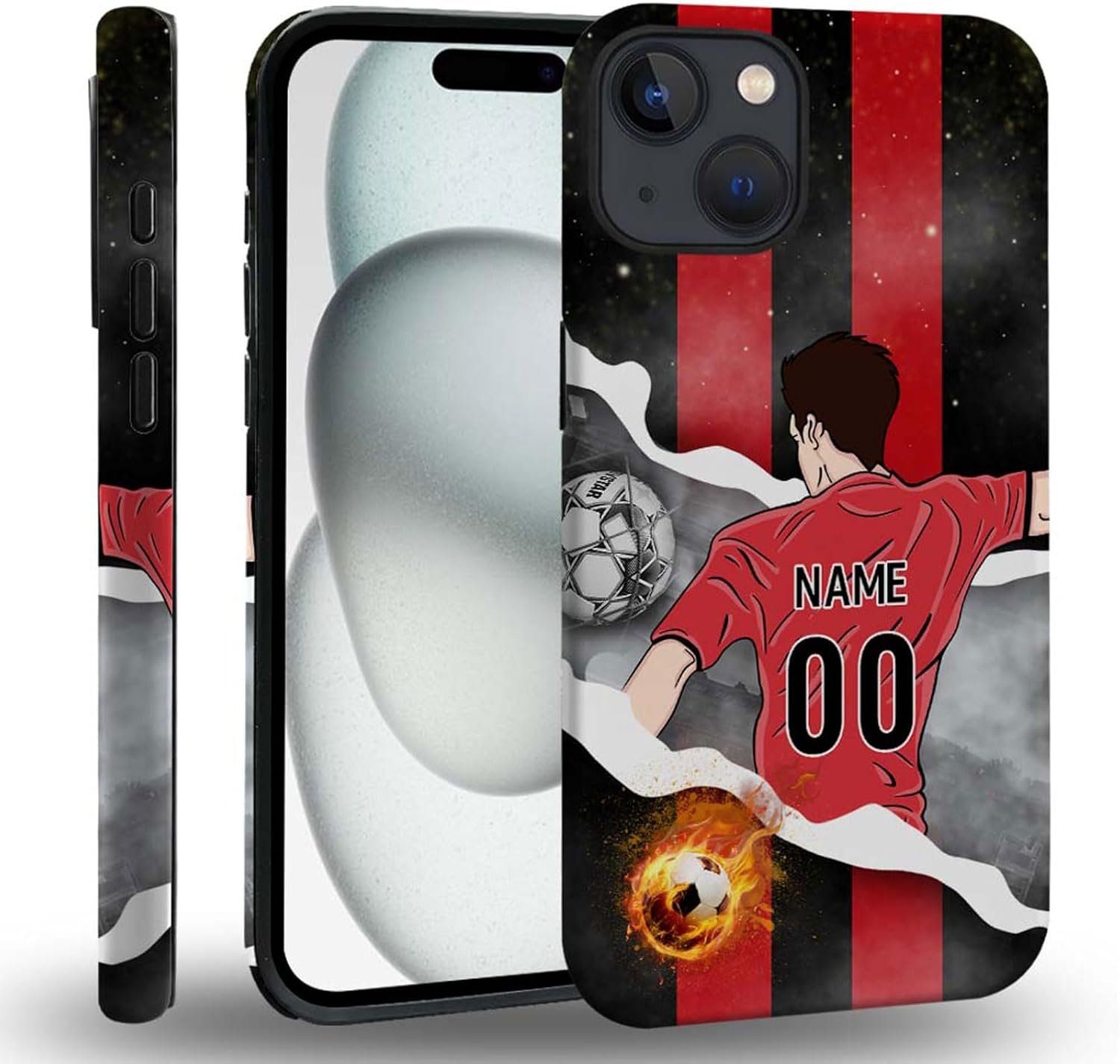 case Compatible with iPhone 13, Dark Blue Steed and Cactus Mix Two Layers of Protective Hard Shell Clear Design and dust-Proof. Suitable for iPhone 13