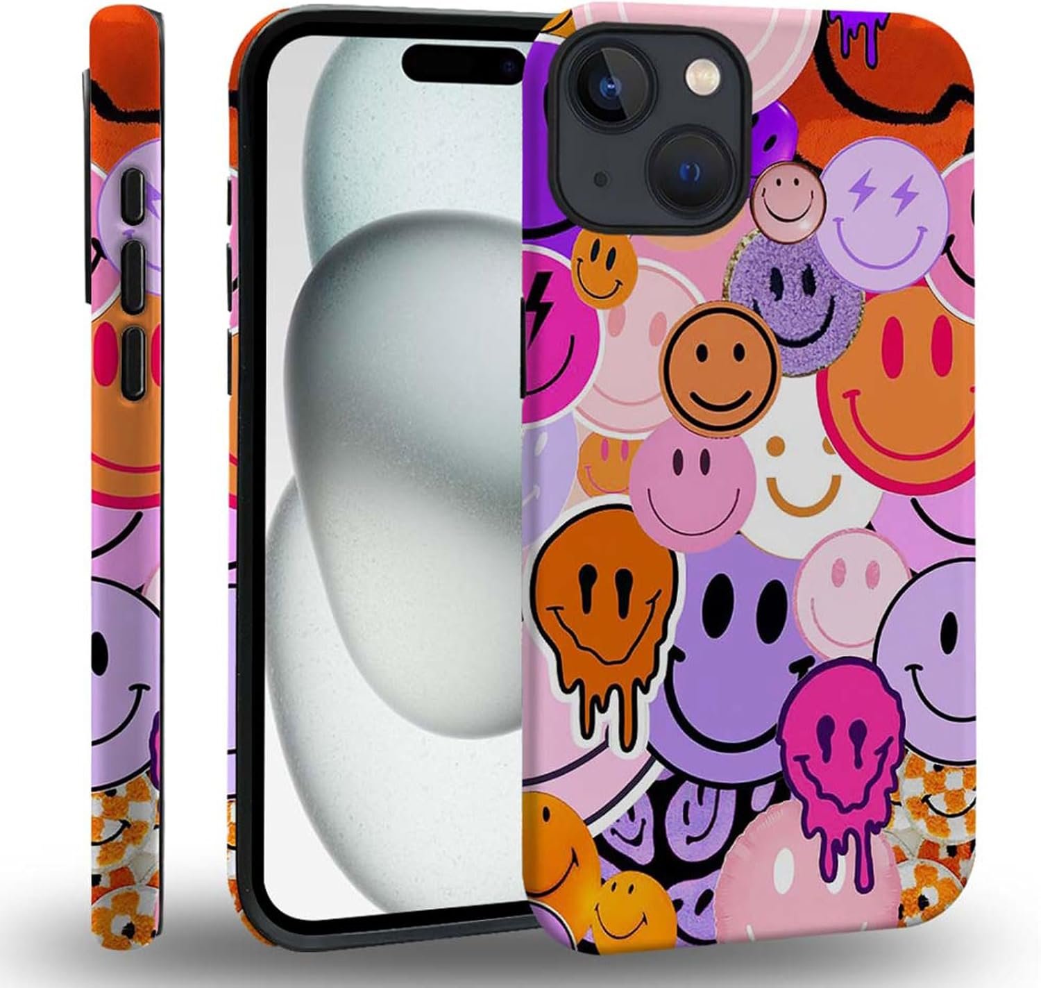 case Compatible with iPhone 13, Dark Blue Steed and Cactus Mix Two Layers of Protective Hard Shell Clear Design and dust-Proof. Suitable for iPhone 13