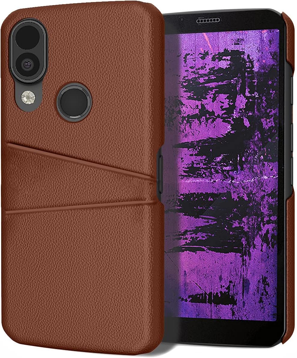 Case Compatible with CAT S62 Pro Phone, [Black] Mobile Wallet Cover Vegan Leather Slim Hard Shell [with Credit Card Slots]