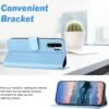 71S3YTwEznL._AC_SL1500 Cell Phone Case Wallet Wallet Case Compatible withP30 Pro Compatible with Women and Men,Flip Leather Cover with Card Holder, Shockproof TPU Inner Shell Phone Cover & Kickstand(Light Blue)
