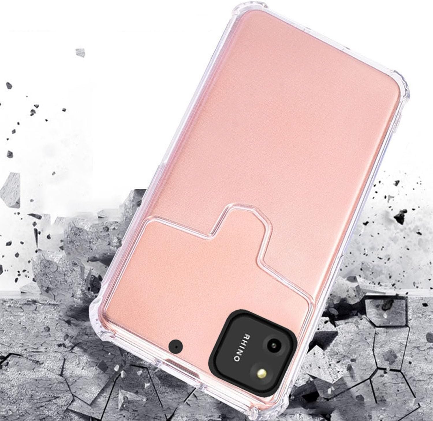 for Rhino PACE A1 Phone Case,PACE A1 Case,Crystal Clear Shockproof Bumper Protective Back Cover with Flexible TPU Transparent Slim Skin Shell Hybrid Design for Social Mobile Rhino PACE A1