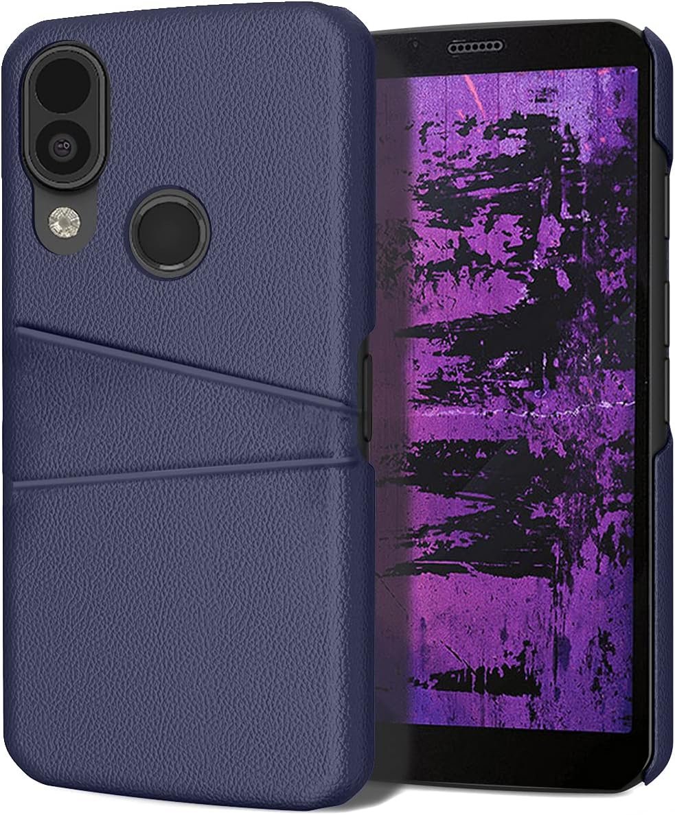 Case Compatible with CAT S62 Pro Phone, [Black] Mobile Wallet Cover Vegan Leather Slim Hard Shell [with Credit Card Slots]