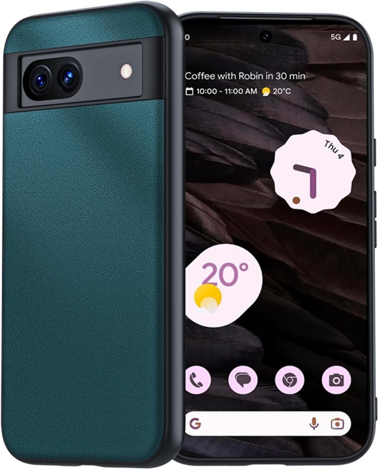 for Pixel 8A Case,Anti-Fall TPU Soft Shell,Mixed Leather Non-Slip case,for Google Pixel 8A Ultrathin Cell Phone Protective Cover (Black)