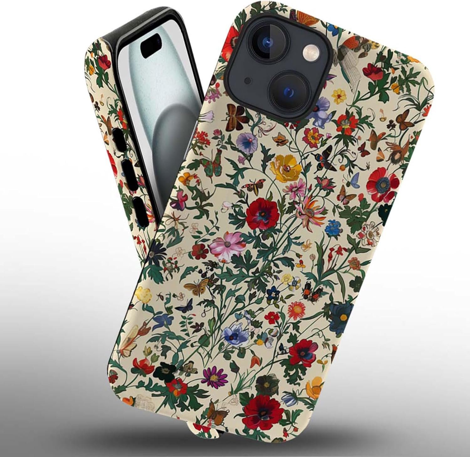 Case Compatible with iphone 14 Plus,Printed Flowers and Garden Themes Cases,Matte Mixed double-layer hard shell+Soft Silicone TPU Shock Protective Case for iphone 14 Plus