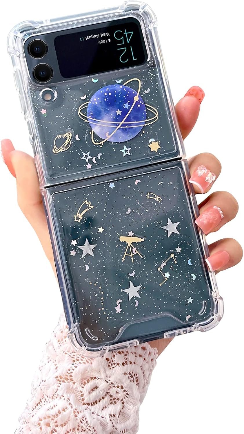 Compatible with Galaxy Flip 6 Case Women Girls Flexible TPU Sequin Sparkle Glitter Shockproof Protective Phone Cover for Galaxy Z Flip 6 (Shell Colorful)