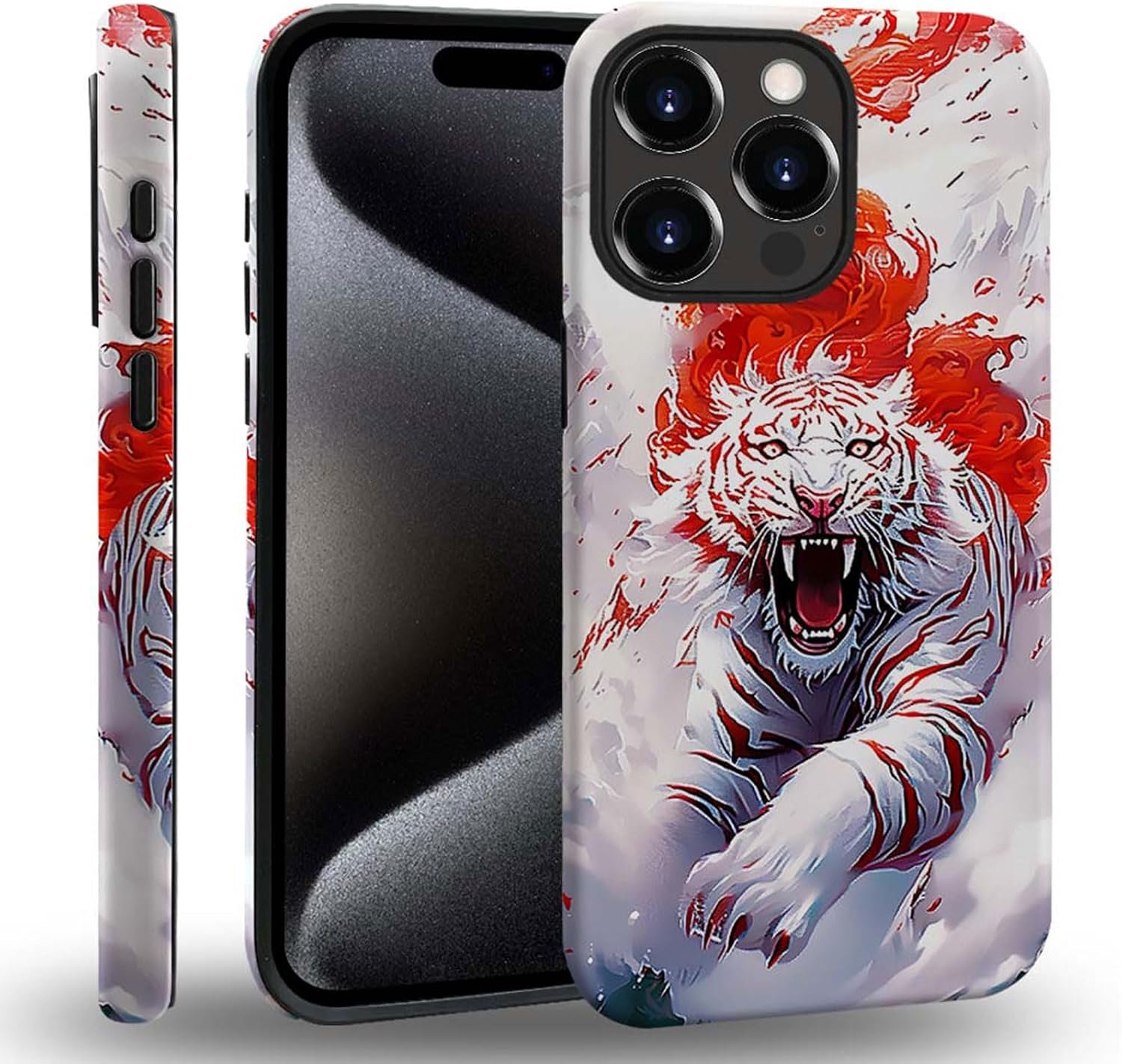 case Compatible with iPhone 13, Dark Blue Steed and Cactus Mix Two Layers of Protective Hard Shell Clear Design and dust-Proof. Suitable for iPhone 13