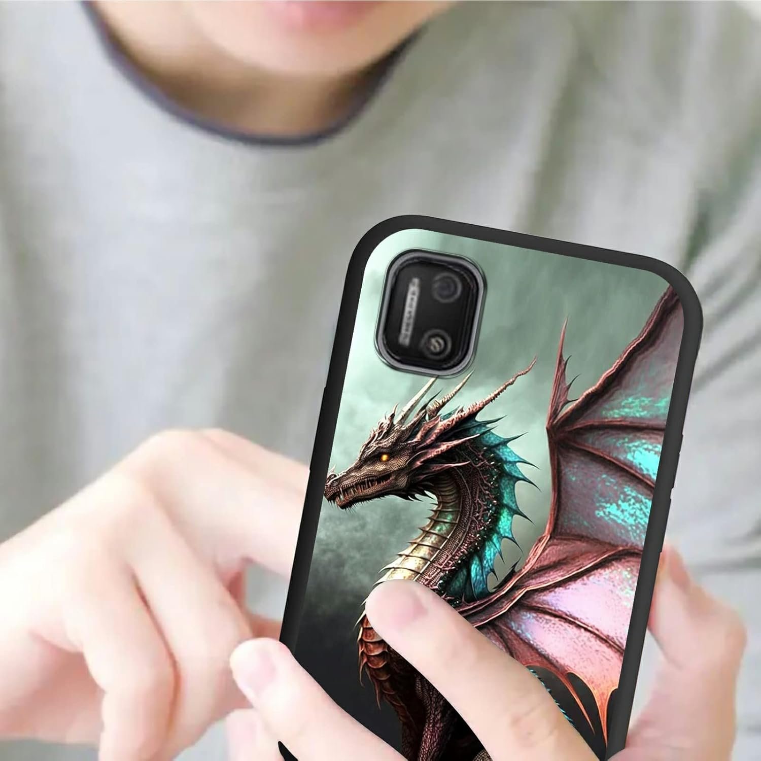 Case for Cloud Mobile Stratus C7,Soft Silicone TPU Rubber Shock-Absorption Full Body Back Shell Shockproof Protective Cover Case for Cloud Mobile Stratus C7,Dragon Cool