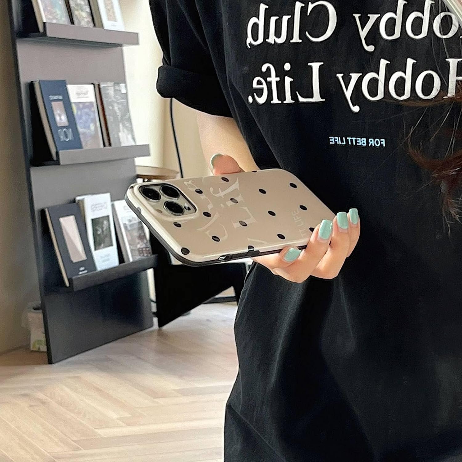 71a5hmL6UuL._AC_SL1500 Phone Case Compatible with iPhone 15 Pro Classic Trendy Stylish Pattern Slim Soft IMD Glossy Protective Girls Women Cover(iPhone 15pro 6.1inch,Black)