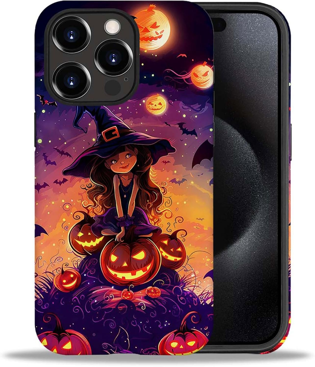 case Compatible with iPhone 13, Dark Blue Steed and Cactus Mix Two Layers of Protective Hard Shell Clear Design and dust-Proof. Suitable for iPhone 13