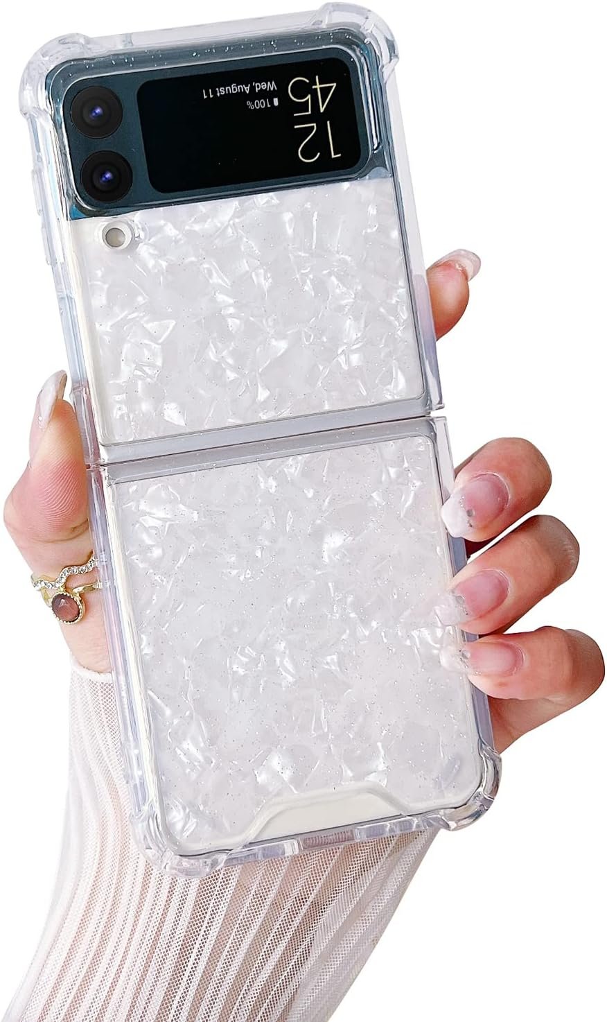 Compatible with Galaxy Flip 6 Case Women Girls Flexible TPU Sequin Sparkle Glitter Shockproof Protective Phone Cover for Galaxy Z Flip 6 (Shell Colorful)