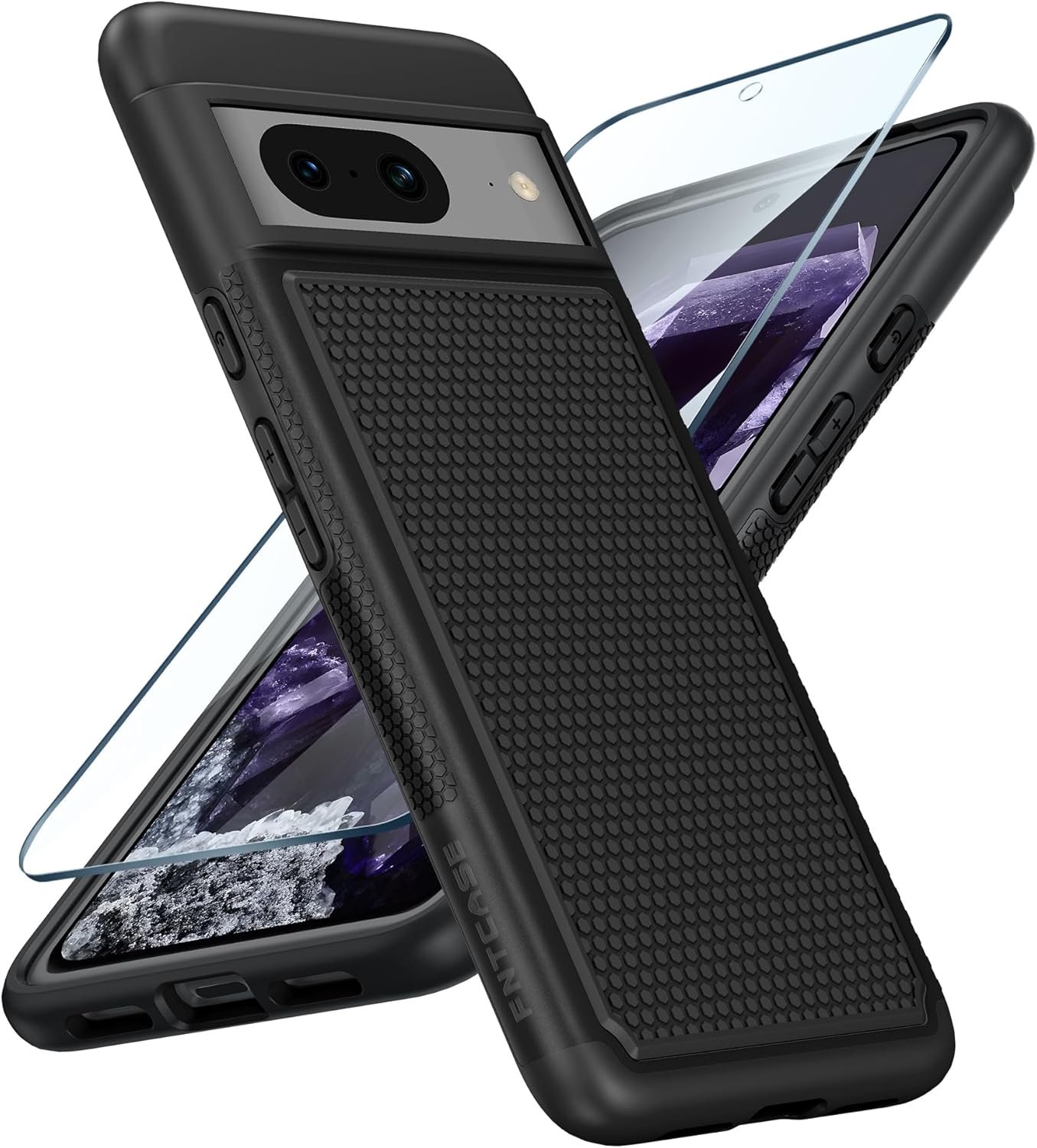 Google Pixel 8 Case: Dual Layer Durable Shockproof Protective Cell Phone Cover with Hybrid Matte Textured Shell | Heavy Duty Military Grade Rugged Drop Protection Bumper Tough Cases