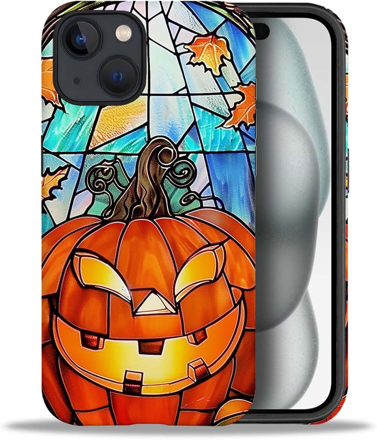 case Compatible with iPhone 13, Dark Blue Steed and Cactus Mix Two Layers of Protective Hard Shell Clear Design and dust-Proof. Suitable for iPhone 13