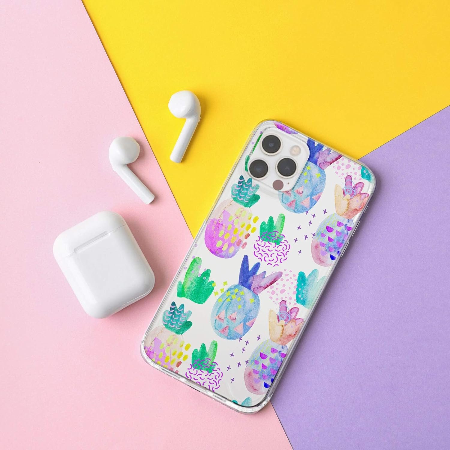 4 Pieces Transparent DIY Phone Case DIY Epoxy Resin Mobile Phone Case Anti-Slip Clear Phone Case Including 2 Hard Shells and 2 Soft Shells Compatible with iPhone 12/12 Pro 6.1 inch