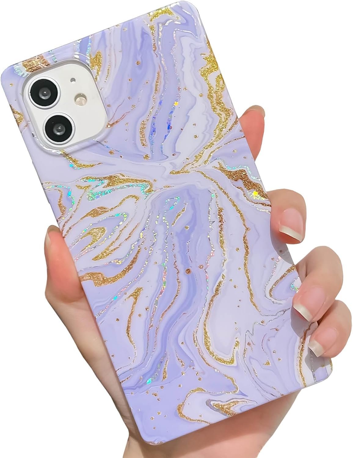 Pearl Pattern Compatible with iPhone 11 Rectangle Edge Case, Slim Soft TPU Silicone Protective Bumper Cases Cover(Pink Pearl,11)