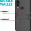 Case Compatible with CAT S62 Pro Phone, [Black] Mobile Wallet Cover Vegan Leather Slim Hard Shell [with Credit Card Slots]