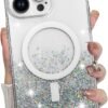 for iPhone 14 Pro Max Case, Sparkly Glitter Bling Back, Magnetic Support for Shockproof Case, Crystal and Clear High-Duty Protection for iPhone 14 Pro Max Case -Glitter Crystal