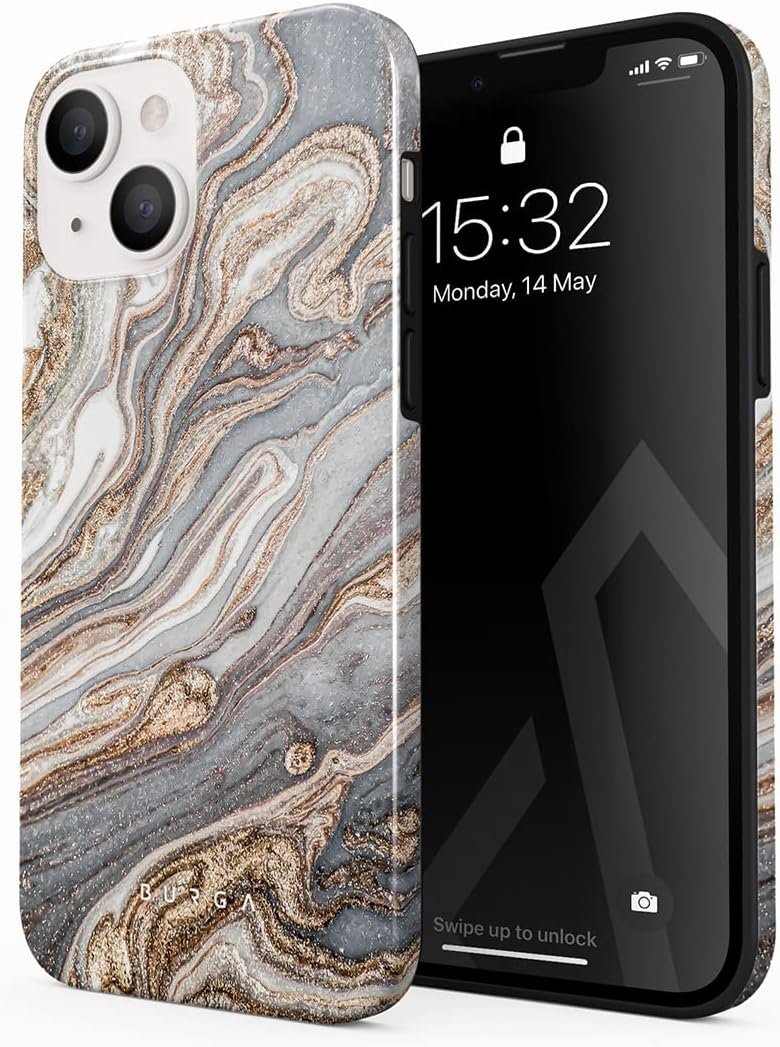 Phone Case Compatible with iPhone 14 Plus - Hybrid 2-Layer Hard Shell + Silicone Protective Case - Blue Hearts Love Kiss Amor - Scratch-Resistant Shockproof Cover