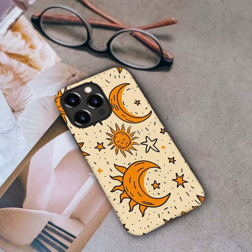 71k6QXrK14L._AC_SL1000 Innovatemee Case Compatible with iPhone 14 Pro Max,Vintage Sun and Star Artwork Phone Case for iPhone 14 Pro Max,Cases for Girls and Boys,Fall Prevention Hybrid 2-Layer Hard Shell Phone Case