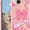 for iPhone 13 Case, Cute Kawaii Panda Pink Liquid Silicone Slim Fit Soft Gel Rubber Protective Phone Cover for Women Girls
